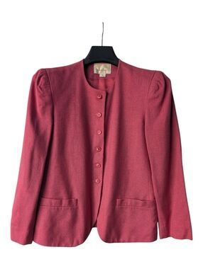 Ellen Tracy Vintage Collarless Jacket size 4 fully lined with pockets USA Made